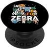 Zoo Day Wildlife Safari Squad Kids Jungl Z sta per Zebra Zoo Animals Gita allo zoo Jungle Zoo Day PopSockets PopGrip Adesivo
