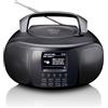 Lenco SCD-6000 Radio Internet portatile con DAB+/FM, Bluetooth, lettore CD e display a colori TFT LCD da 2,4 pollici, WLAN a doppia banda, suono stereo - nero