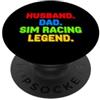 Gamer Retro Arcade Style Sarcastic Humor Divertente Detto Marito Papà Sim Racing Legend PopSockets PopGrip Adesivo