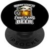 Amante della birra divertente Mi dispiace, non posso avere impegni con la mia birra PopSockets PopGrip Adesivo