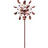 Kinetic Art Secchielli in metallo Duo con LED solare - Effetto rame - Decorazione da giardino rotante - Altezza 130 cm