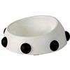 United Pets Boss Nano Ciotola per Cani, di Design, Made in Italy, Ideale per Bulldog, Carlino, Pechinese, Boston Terrier, Colore Bianco con Borchie Nero, capacità 160mlt, S