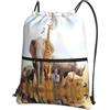 WHJSSF Animal Safari Prints, zaino con cerniera e coulisse, leggero, pieghevole, per viaggi, yoga, escursionismo e tutti i giorni