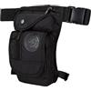 Vervevum Borsa per gamba a caduta Borsa morbida per coscia portatile con tasca con cerniera per escursionismo in bicicletta Nera, per gamba a caduta