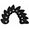 Kukyller 10 Pezzi Copri Testa in Ferro per Mazza da Golf in Neoprene, Copri Testa per Stecca in Ferro da Golf in Neoprene da 10 Pezzi con Numeri Lettere 5,74 * 3,15 Pollici (Nera)