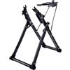 Generic Supporto Ruota Bici Attrezzo Regolazione Pneumatici Porta Ruote Chiusura Stabile Acciaio Manganese Compatibile con Biciclette Montagna Strada Home Gar, Blu