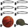 Hperu Rastrelliera per palloni da Parete, Porta palloni Sportivi in Metallo, Supporto per Basket, Calcio, pallavolo, Confezione da 6, Nero