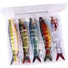 JAMIEKA 5Pcs Sezione Multiplo Esche Pesce Artificiali Ami Da Pesca Snodato Swimbait Crankbait Pesca Realistico 3D Affondante Esche Da Pesca Esche Da Pesca Esche Swimbait