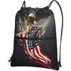 WHJSSF North American Bald Eagle Prints, zaino con cerniera e coulisse, leggero, pieghevole, per viaggi, yoga, escursionismo e tutti i giorni