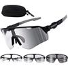 Utensilsto Occhiali da ciclismo da uomo, auto-coloranti, occhiali da sole per uomo e donna, UV 400, con fascia per la testa, per ciclismo, sport, occhiali veloci per bici da corsa, corsa, mountain