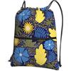 WHJSSF grazioso zaino con stampa floreale decorativa con coulisse e cerniera, leggero e pieghevole, borsone da viaggio con tasca frontale e organizer interno