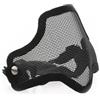 Kichvoe Maschera e Ventilazione Completa Mezza Faccia in Rete Metallica Nera Cm01 con Fascia Elastica Regolabile per Giochi di Paintball e Cs All'aperto