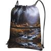 WHJSSF Beauty Deer Prints, zaino con cerniera e coulisse, leggero, pieghevole, per viaggi, yoga, escursionismo e tutti i giorni
