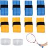 YZDZSW Set di 10 racchette da tennis, 110 cm, nastri antiscivolo con anelli di fissaggio e strisce adesive, assorbenti e ammortizzanti per badminton, squash, padel, pickleball (arancione + blu)