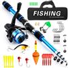 BIZOI Set Iniziale di Canna da Pesca per Bambini, 1,8 m Set di Canna da Pesca per Bambini con Mulinello da Pesca ed Esca, in Fibra di Carbonio, Accessorio per Bambini dai 3 ai 10 Anni (Blu)