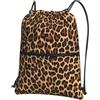 WHJSSF Cool Cheetah Leopard Prints Coulisse Zipper Zaino - Leggero Pieghevole Borsa da Palestra per Viaggi, Yoga, Escursioni & Essenziali Quotidiani