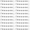SECFOU Catena Perline Acciaio Inox 20 Pezzi, Stabilizzatore di Filo 6 Perline, Reazione Veloce, per Acqua Dolci e Salate, Resistente Argento