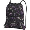 HJFCZH Zaino con cerniera e coulisse con stampa spettrale gotica viola e nero, leggero e sportivo, per palestra, viaggi e yoga, design resistente all'acqua
