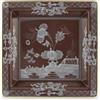 GINORI 1735 SVUOTATASCHE QUADRATO 24,5 CM, ORIENTE ITALIANO CASTAGNA