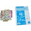 Pigna Nature Flowers 02298855M, Quaderno formato A4, Rigatura 5M, quadretti 5 mm per 2° e 3° elementare & 02194595M, Ricambio con Banda Rinforzata, Rigatura 5M