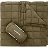 Famanu, coperta da viaggio ultraleggera - colore verde oliva, dimensioni 213 x 203 cm