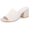 Fecialy Sandali con Tacco in Maglia per Le Donne Punta Aperta Quadrata Tacco Grosso Blocco Basso Mules Slip On Sandalo