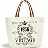 Toozen Borsa in tela da donna, borsa per la spesa, borsa in cotone, regalo per fidanzata, collega, pensionata, mamma, nonna, idea regalo per compleanno, Natale, festa della mamma, addio, 1956, L