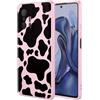 YANJIEER ESONG Mucche Cover per Xiaomi 11T / Xiaomi 11T Pro, Custodia Sottile Silicone Liquido Aesthetic Disegno Cow Print per Donne Ragazze, Carina motivo mucca, Morbida TPU Antiurto Cover Rosa