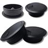 BricoShopping Set 4 Pezzi Passacavo per Scrivania Passafili Passacavi Elettrici pc Computer Foro da mm 60 o 80 Passa Cavo Cavi Fili per MOBILI Ufficio TV Tappo in plastica Tondo Rotondi (Nero)