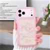 YANJIEER Custodia Glitter per iPhone 17 Pro Max, Cover Graziosa Motivo a Farfalle e Stelline Trasparente per Ragazze e Donne, Sottile Antiurto Protettiva Case, Forma di Onde Ricce, morbido TPU Rosa