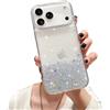 LCHULLE Custodia Glitter Compatibile con iPhone 17 Pro(6.3 Pollici) Cover Trasparente Ragazza Custodia Glitter Clear Case TPU Bumper Silicone Cover per iPhone 17 Pro Trasparente