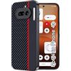 FDHYFGDY Cover per Nothing Phone 4a, Custodia Protettiva Antigraffio Antiurto, Ultrasottile in Fibra di Carbonio Compatibile con Nothing Phone 4a Custodia - Rosso e Nero
