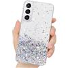 LCHULLE Custodia Glitter Compatibile con Samsung Galaxy S21 FE 5G Cover Trasparente Ragazza Custodia Glitter Clear Case TPU Bumper Silicone Cover per Samsung S21 FE 5G Trasparente