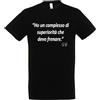 Generico T-shirt in cotone con frase " Ho un complesso di superiorità che devo frenare " NM (Nero, XL)