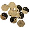 lazzaro italy Monete TAO Yin Yang - Set di 10 Pezzi - Portafortuna e Oracolo I Ching Monete cinesi e antica cina, orientali (Placcate oro dipinte nere)