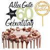 EMMALOUISESMITH Torta 60 Anni Decorazioni Compleanno Signora Cake Topper Compleanno 60 Anni Nero E Oro per torte,per 60 compleanno