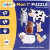 J.A.D.E - Puzzle Animali Della Fattoria - Gioco Educativo - Prime Riflessioni - 053311-29 Pezzi - Multicolore - Cartone - Design Francese - Puzzle per Bambini -