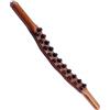Milageto Strumenti per massaggi con asta raschiante in legno Guasha, doppia fila 21 punti di perline, lunghezza 58 cm, strumento professionale per rilassamento