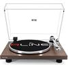 RLINE - Giradischi Vinili Bluetooth Noce, Lettore Vinili 33 e 45 Giri, Piatto 12 in Alluminio Pressofuso, Cartuccia Magnetica VM-95E, Pre-amplificatore Attivabile, Funzione Anti-Skating