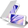 Cadorabo Custodia Libro per Apple iPhone 8 Plus / 7 Plus / 7S Plus in Classy Argento - con Vani di Carte, Funzione Stand e Chiusura Magnetica - Portafoglio Cover Case Wallet Book Etui Protezione