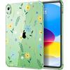 MoKo Trasparente Cover per iPad (A16) 11a Gen. 2025, Fiore Verdeggiante