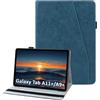laddutoi Cover per Samsung Galaxy Tab A11 Plus 2025/A9+ 2023 11, Blu | Custodia per SM-X230/X210 in PU Pelle, Supporto Stand, Slot per Schede, Protettiva Flip Folio Tablet Cover Case