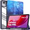 MoKo Cover per Lenovo Tab M11 2024 (TB330FU/TB330XU) 11 con Porta Penna,Custodia Ultrasottile Trifold Stand Case Auto Sveglia/Sonno,Cover Protettiva con Retro Trasparente per Lenovo, CieloStellatoBlu
