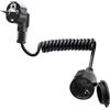 LANMINGLEL Cavo di prolunga a spirale retrattile Schuko a 90 gradi, corto, cavo di prolunga Schuko, cavo di alimentazione nero, 3 x 1,0 mm², 5 A, 230 V, IP44 (90 gradi, nero, 1)