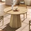 NADEUSAK Tavolo da pranzo rotondo, colore rovere, 120 x 120 cm, adatto per 4-6 persone, design classico, stile scandinavo minimalista