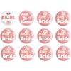 SwirlColor Spille Addio al Nubilato, 12 Pack Team Badge della Sposa Bag del Partito di Gallina Fillers Accessori per Il Matrimonio Bachelorette Party Doccia da Sposa - Anello Bianco Rosa