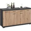 AVANTI TRENDSTORE - Pagno - Cassettiera a 4 ante battenti, 4 ripiani interni e 2 cassetti, realizzato in legno laminato. Disponibile in 2 colori diversi. Dimensioni LAP ca. 160x90x50cm