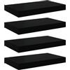 vidaXL Scaffali a Parete 4 pz Nero Lucido 40x23x3,8 cm in MDF