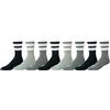 Amazon Essentials Calzino a Righe rétro Uomo, 8 Paia, Grigio/Grigio Chiaro/Nero, 46-48
