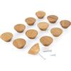 TOROS STORE Confezione da 12 pomelli a cono in legno per armadietti (leggeri), diametro 4,1 cm, forma rotonda, per cassetti in legno, per ante di armadi, cassettiere e cassetti, maniglie a cono per ante di